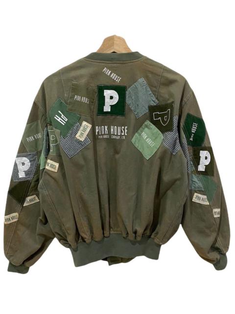 Other Designers Archival Clothing - RARE🔥Pink House Ma+ Patchwork Distressed Bomber Jacket