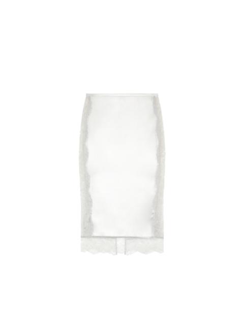 TOM FORD KNEE-LENGTH SKIRT WITH LACE INSERTS