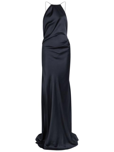 Victoria Beckham Victoria Beckham Draped Halterneck Satin-crepe Gown