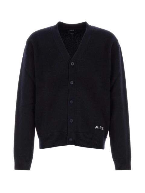 A.P.C. A.P.C. Men Midnight Blue Wool Kevin Cardigan
