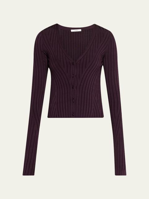 ADAM LIPPES Greer Cropped Knit Cardigan