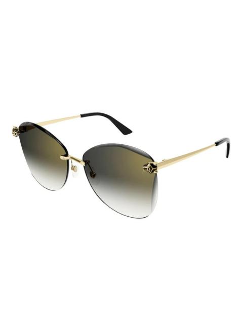 Cartier Cartier Panthere de Cartier Grey Multitreatement Butterfly Ladies Sunglasses CT0398S 001 62