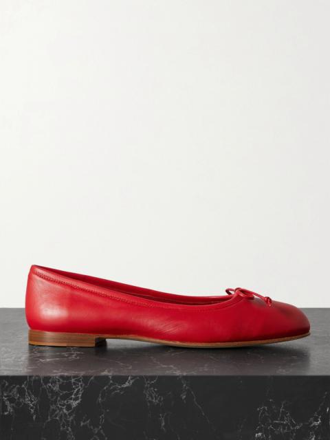 Manolo Blahnik Veralli bow-detailed leather ballet flats Red