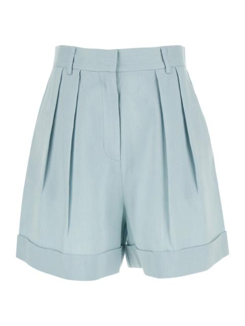 THE ANDAMANE - The Andamane Women Light Blue Shorts With Pinces In Linen Blend Woman