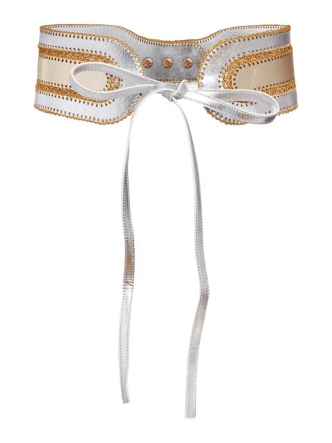 CYNTHIA ROWLEY Metallic Vegan Leather Belt