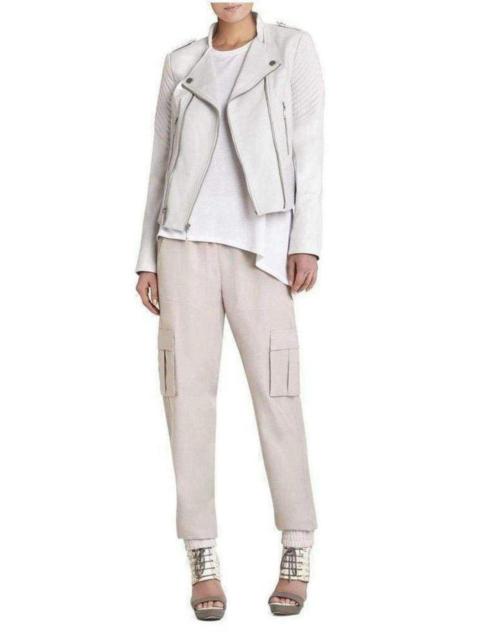 Other Designers Jennifer Leather Asymmetrical Zipper Moto Jacket