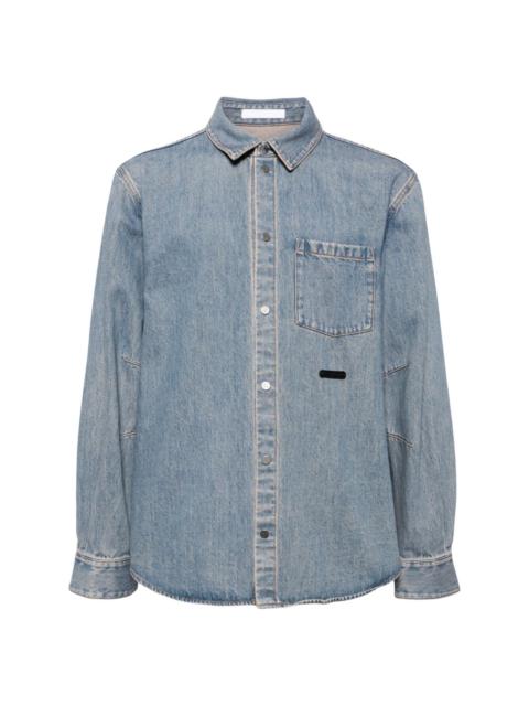 Curved denim shirt