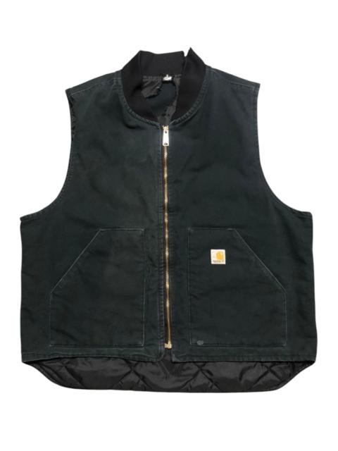 Carhartt Carhartt Quilted Dark Green Vest Faded Distressed