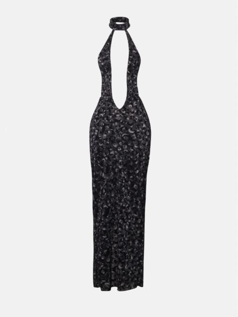 POSTER GIRL BARE DRESS BLACK LEOPARD PRINT