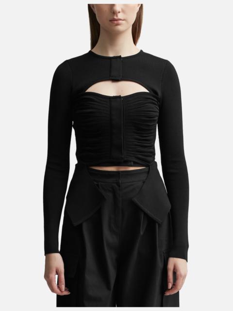 ANDREĀDAMO XRAY KNIT CARDIGAN WITH ZIP