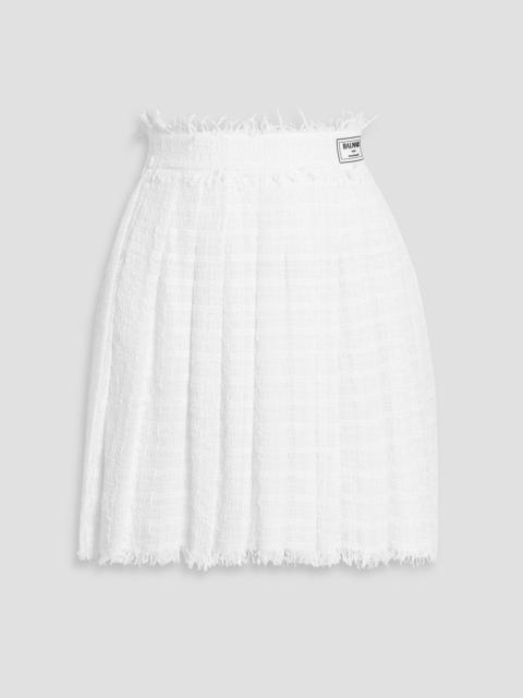 Balmain Pleated tweed mini skirt
