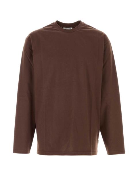 Jil Sander Jil Sander Men Chocolate Cotton T-Shirt