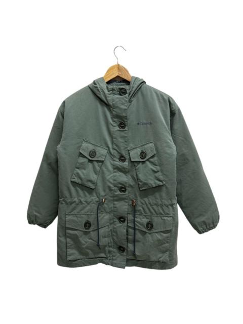 Other Designers Columbia Omni-Heat Puffer Down Jacket Olive Green Hooded