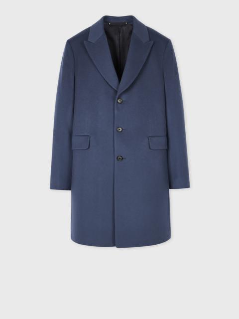 Blue Wool-Cashmere Epsom Coat