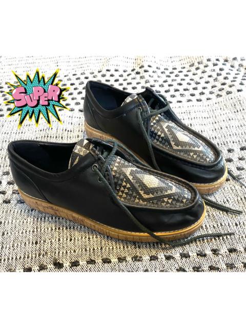 Other Designers PPFM - Digi-tribal leather boat sneakers