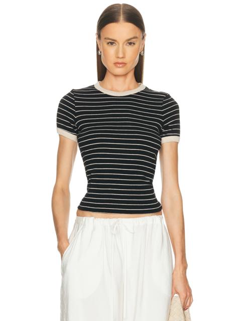 Enza Costa Cotton Stripe Classic Short Sleeve Tee