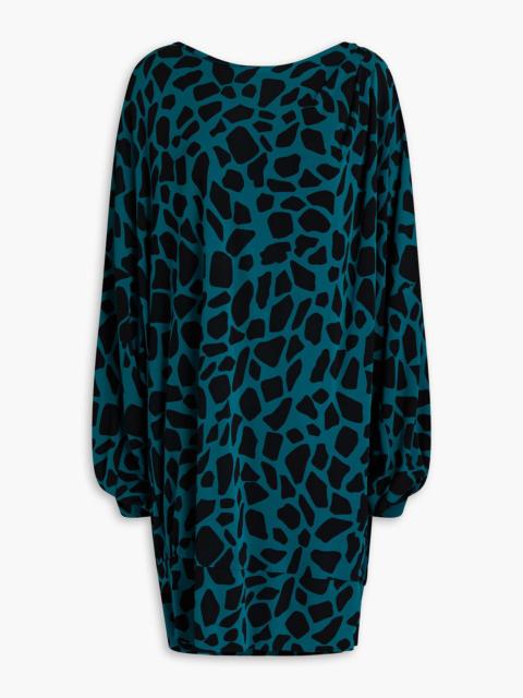 DIANE VON FURSTENBERG Reese oversized gathered printed jersey mini dress