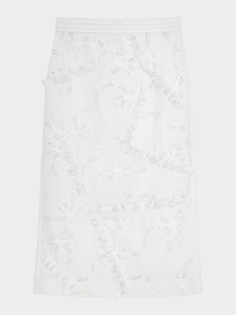 SHUSHU/TONG Lace Bow Patchwork Skirt