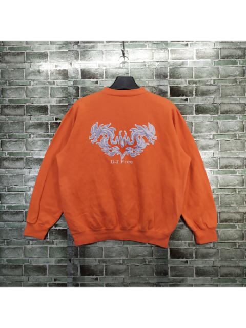 Other Designers Rare - DJ Free Embroidery Back Big Logo Orange Sweatshirt #413-16