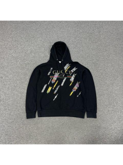 GUCCI Gucci black hoodie with colorful lightning print