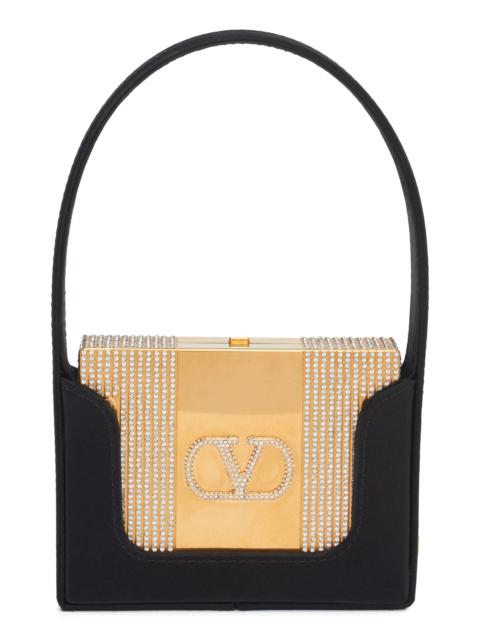 Valentino Valentino Garavani Minaumorphe Minaudière Crystal Embelllished Convertible Clutch in Antique Brass-C