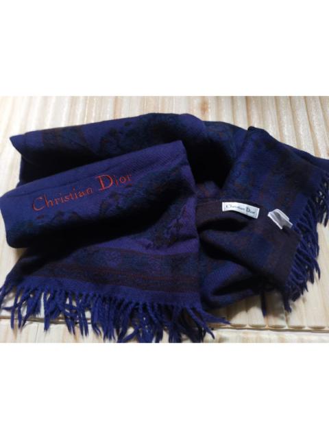 Dior Vintage Blue indigo Christian Dior Wool Scaft Maffle 52x10