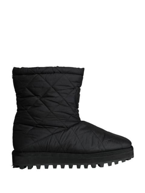 Dolce & Gabbana Black Nylon Padded Mid Calf Men Boots Shoes