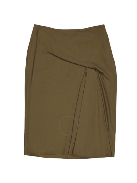 Versace Ladies Caramel Draped Midi Skirt