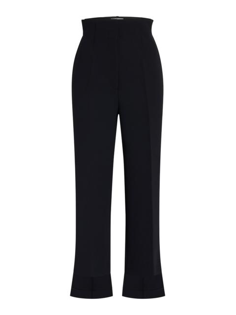 KHAITE Rae High-Rise Crepe Flare Pants black