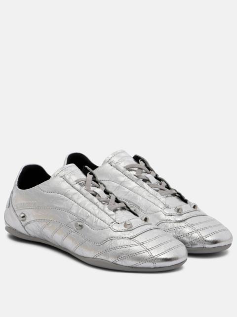 BALENCIAGA City metallic leather sneakers