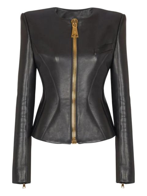 Balmain Balmain Women Zipped Lambskin Basque Jacket