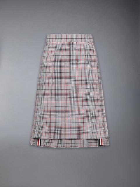 Thom Browne PLAID CHECK COOL WOOL PLEATED SKIRT