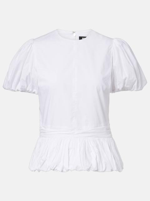 ROTATE Alix peplum cotton poplin top