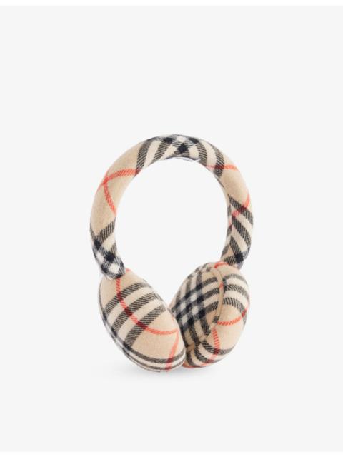 Burberry Check-Print, Wool and Cahmere-Blend Earmuffs