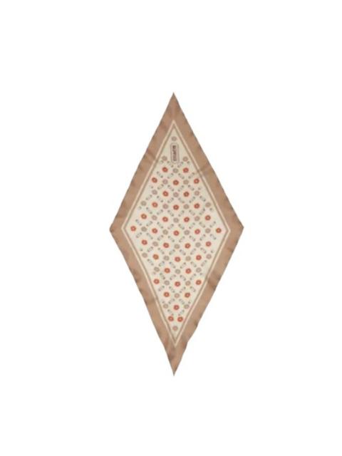 COACH Coach Womens Tea Rose Print Silk Diamond Scarf - Taupe