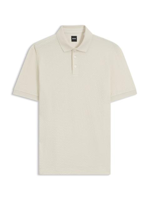 BOSS MONOGRAM-JACQUARD POLO SHIRT IN COTTON