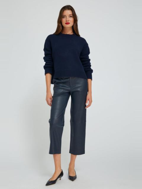 SPRWMN MIDNIGHT LEATHER CROPPED TROUSERS