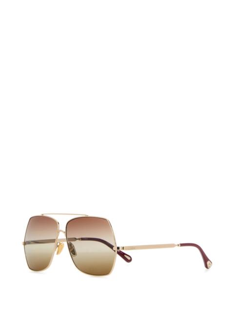 Chloé Platinum metal sunglasses
