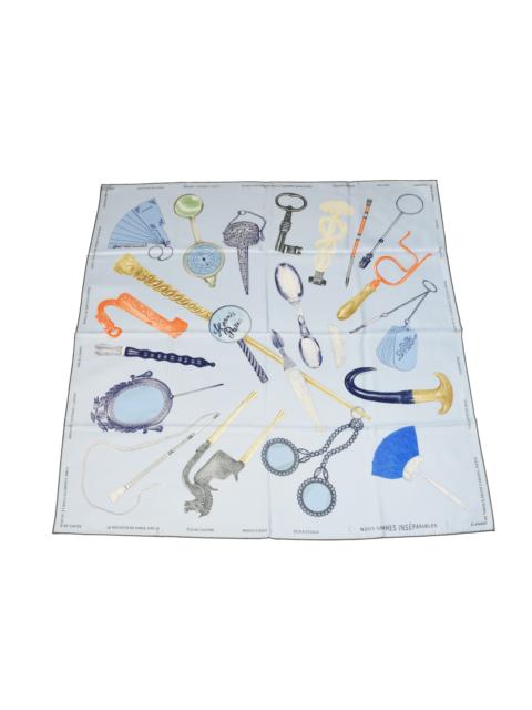 Hermès Hermes Nous Sommes Inseparables Silk Square Scarf 90 Light Blue