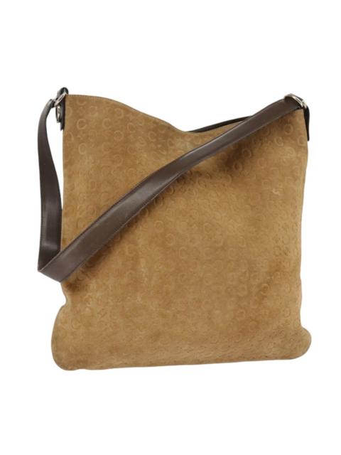 CELINE CELINE C Macadam Canvas Shoulder Bag Beige Silver