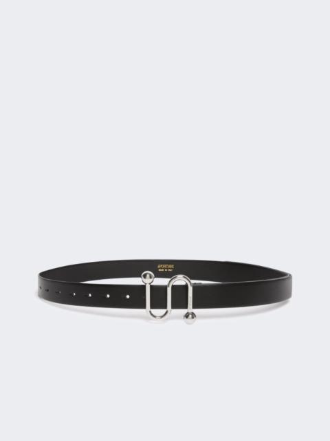Sportmax Leather belt with S buckle - black
