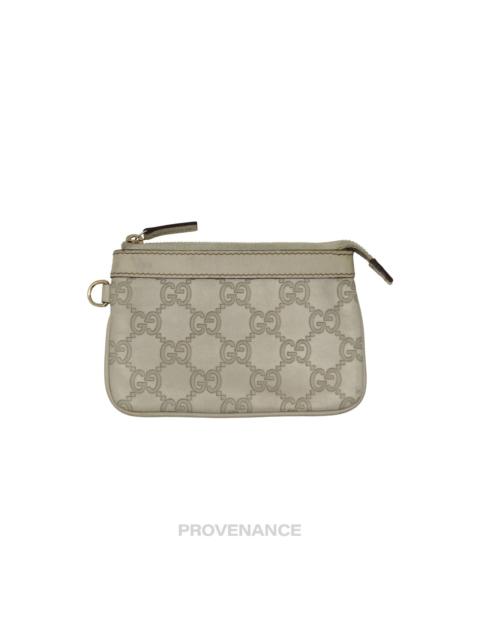 GUCCI Gucci Zip Pouch Wallet - Ivory Guccissima Leather