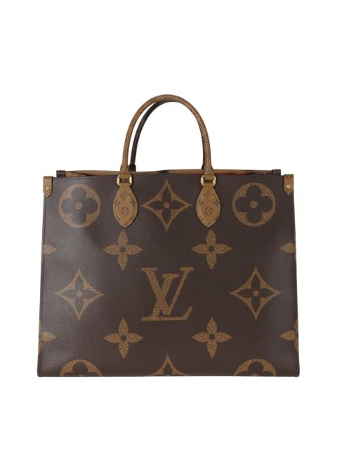 Louis Vuitton Louis Vuitton Brown Coated Canvas Giant Onthego GM (Authentic Pre-Loved)