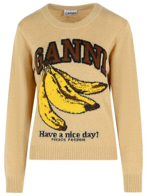 GANNI Ganni Beige Wool Blend Sweater