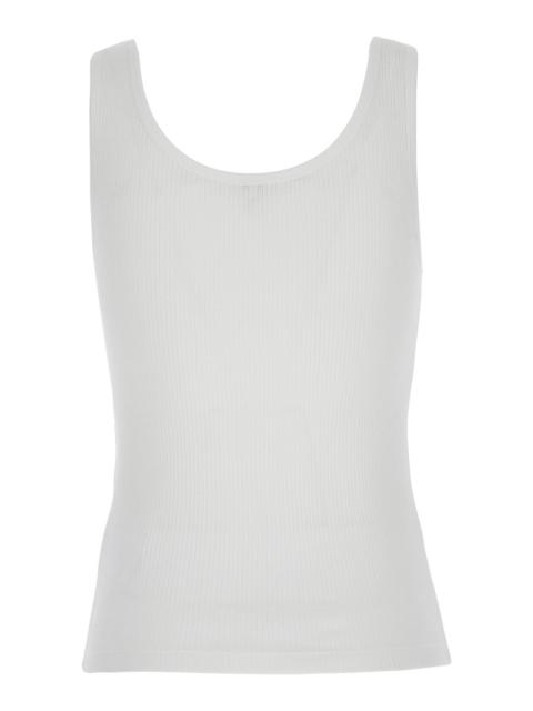 Chloé Chloé Women White Top With Logo Embroidered On The Front In Cotton Woman