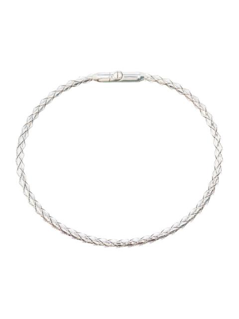Bottega Veneta Bottega Veneta Men 'Intreccio' Metallic Bracelet With Rear Push Closure And Intrecciato Design In Si