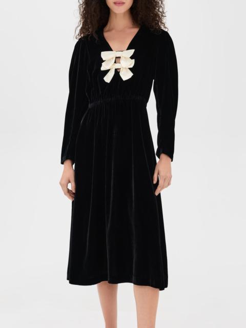 Sea Seraphine Velvet Long Sleeve Midi Dress