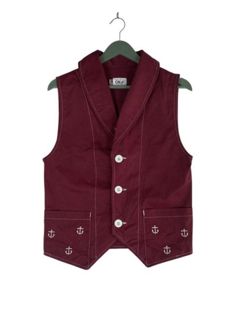 Other Designers Vintage - Vtg 90s CALIF shawl colar usn workwear vest jacket