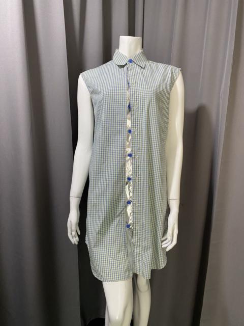 Maison Margiela S/S 2019 Margiela Plaid Metallic Lining Button Down Dress