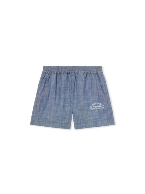 Off-White Chambray Denim Pajama Shorts